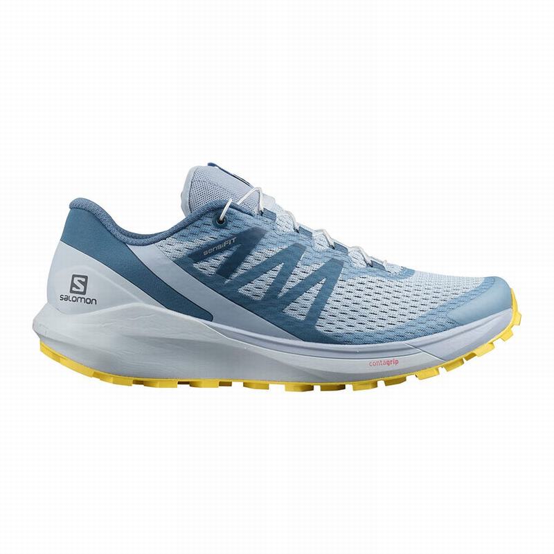 Chaussures De Trail Running Salomon Femme Bleu / Citron - Salomon SENSE RIDE 4 - France (9405-GOUXH)